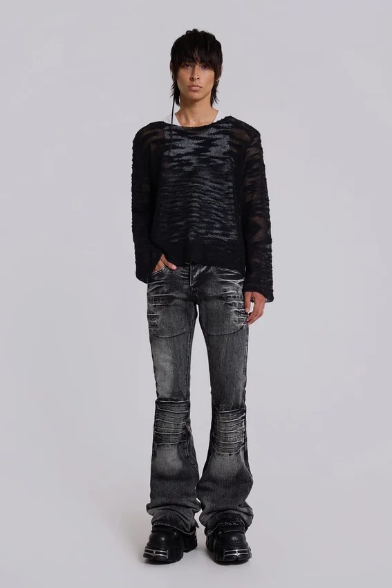 Jeans bootcut « Drift » noir délavé