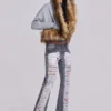 Jeans bootcut effiloché Zain, gris