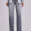 Jeans bootcut effiloché Zain, gris