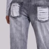Jeans bootcut effiloché Zain, gris