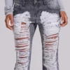 Jeans bootcut effiloché Zain, gris