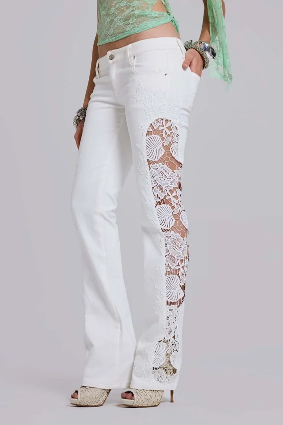 Jeans bootcut en dentelle Cooper