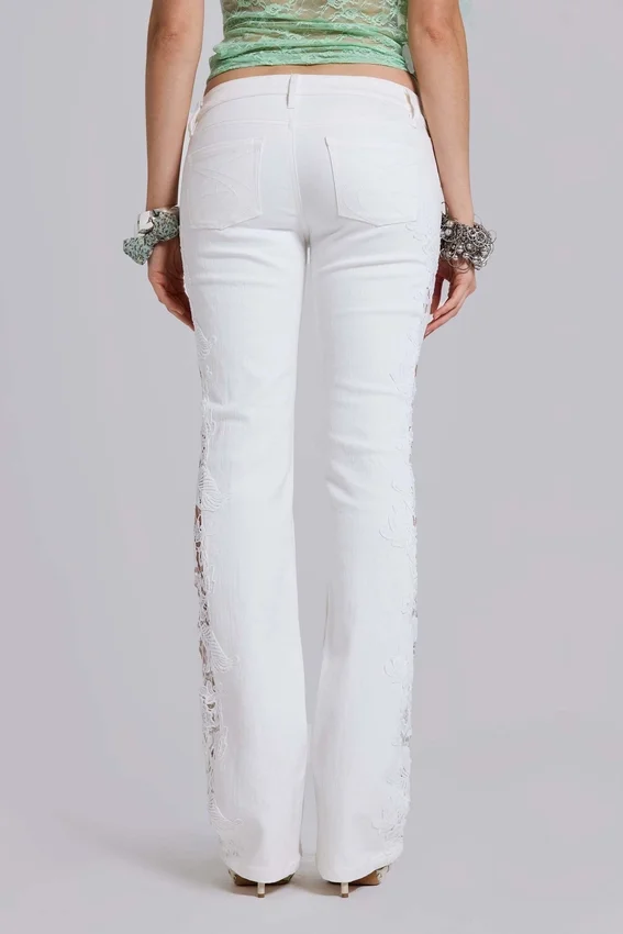 Jeans bootcut en dentelle Cooper