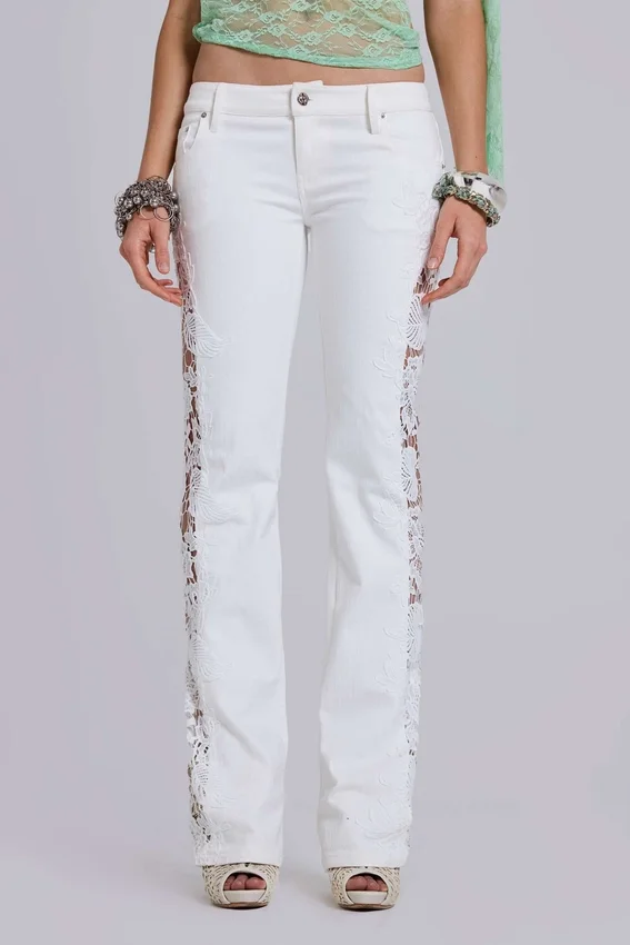Jeans bootcut en dentelle Cooper