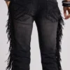 Jeans bootcut à franges El Topo, délavage noir