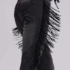 Jeans bootcut à franges El Topo, délavage noir