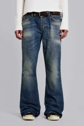 Jeans bootcut « Jude » bleu délavé moyen