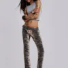 Jeans bootcut Leona Cooper à imprimé tigre