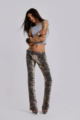Jeans bootcut Leona Cooper à imprimé tigre