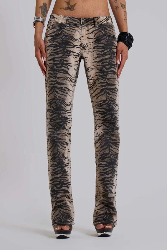 Jeans bootcut Leona Cooper à imprimé tigre