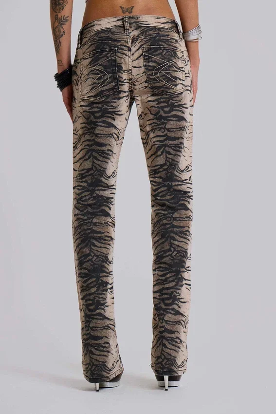 Jeans bootcut Leona Cooper à imprimé tigre