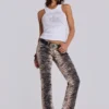 Jeans bootcut Leona Cooper à imprimé tigre