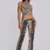 Jeans bootcut Leona Cooper à imprimé tigre
