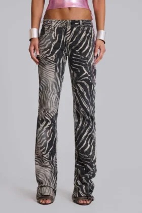 Jeans bootcut Leona Cooper à imprimé zèbre