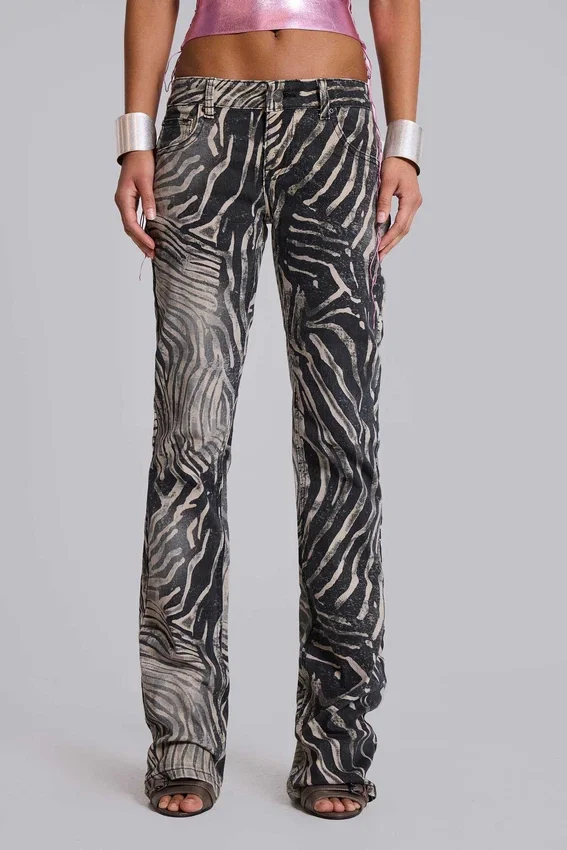 Jeans bootcut Leona Cooper à imprimé zèbre