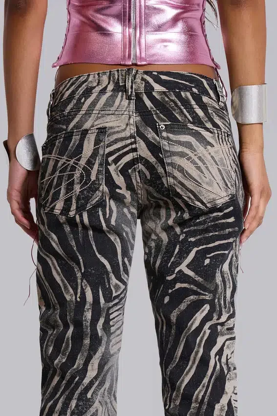 Jeans bootcut Leona Cooper à imprimé zèbre