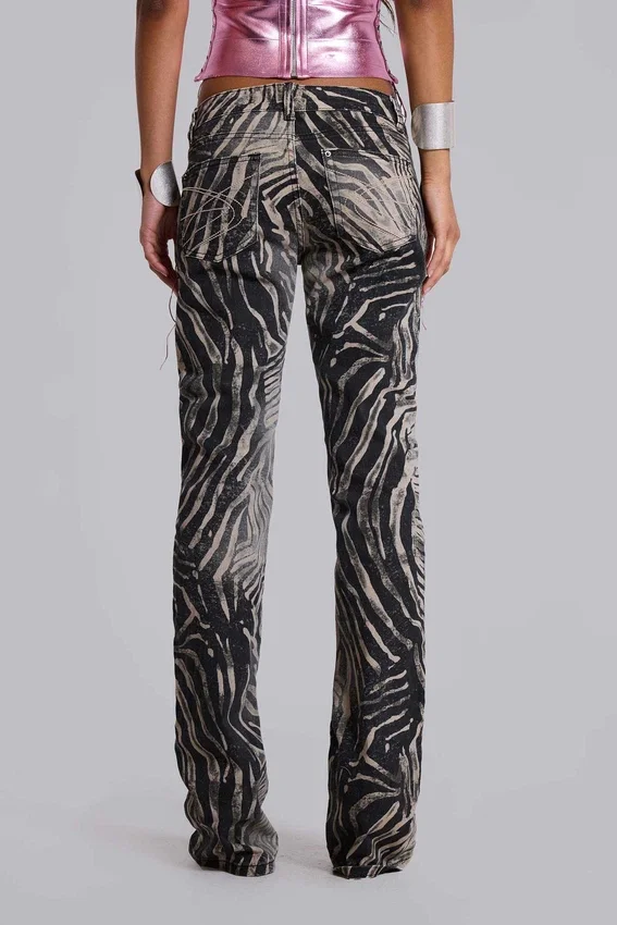 Jeans bootcut Leona Cooper à imprimé zèbre