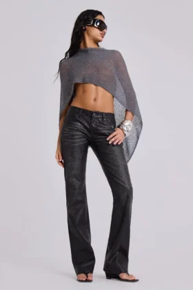 Jeans bootcut noir Cooper en PU