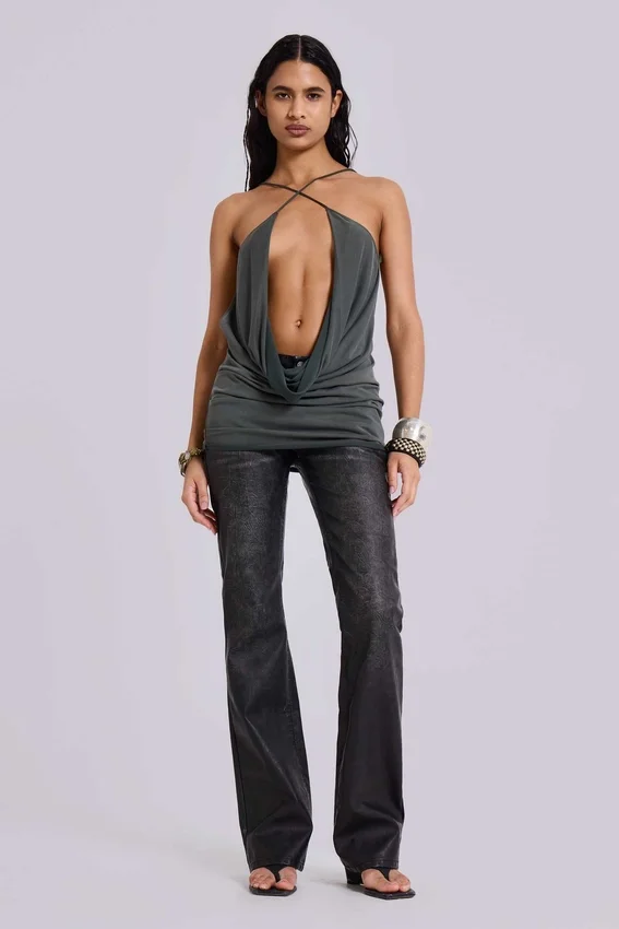 Jeans bootcut noir Cooper en PU