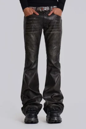 Jeans bootcut PU Drift noir délavé