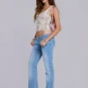 Jeans bootcut skinny taille basse Kelsey, délavage clair