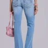 Jeans bootcut skinny taille basse Kelsey, délavage clair