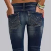 Jeans bootcut skinny taille basse Kelsey, délavage foncé