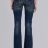 Jeans bootcut skinny taille basse Kelsey, délavage foncé