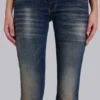 Jeans bootcut skinny taille basse Kelsey, délavage foncé