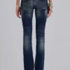 Jeans bootcut skinny taille basse Kelsey, délavage foncé