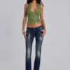 Jeans bootcut skinny taille basse Kelsey, délavage foncé