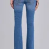 Jeans bootcut skinny taille basse Kelsey, délavage moyen