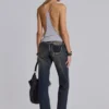 Jeans bootcut taille basse en dentelle délavée Tori