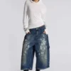 Jeans Carpenter court XL à effet éclaboussé