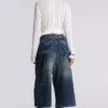 Jeans Carpenter court XL à effet éclaboussé