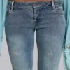 Jeans Cooper bootcut orné de perles cousues à la main