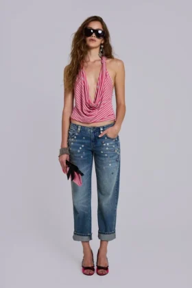 Jeans court Cooper orné