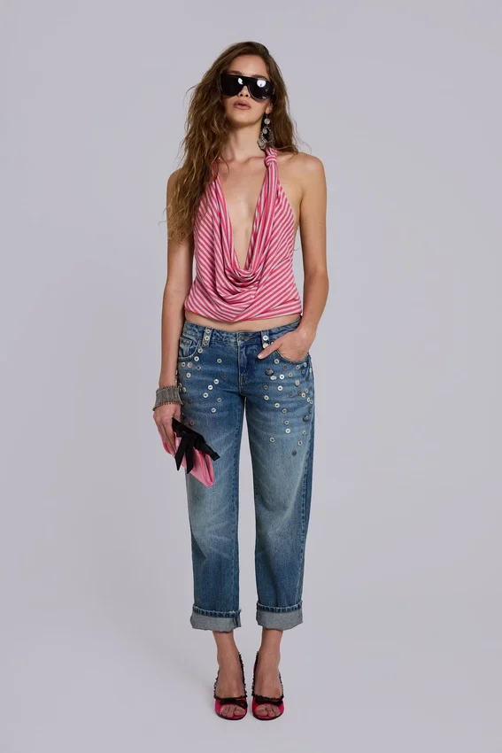 Jeans court Cooper orné