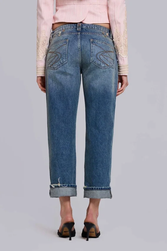 Jeans court Cooper orné