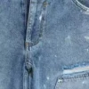 Jeans de charpentier bleu vintage délavé