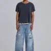 Jeans de charpentier bleu vintage délavé