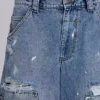 Jeans de charpentier bleu vintage délavé