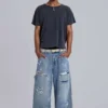 Jeans de charpentier bleu vintage délavé