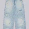 Jeans de charpentier à double genou à fines rayures