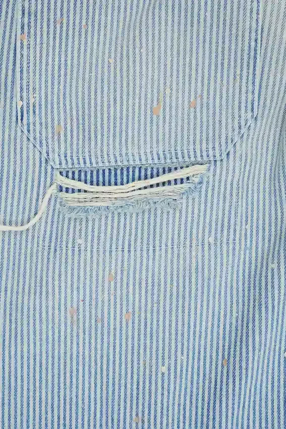 Jeans de charpentier à double genou à fines rayures
