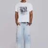 Jeans de charpentier à double genou à fines rayures