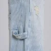 Jeans de charpentier à double genou à fines rayures