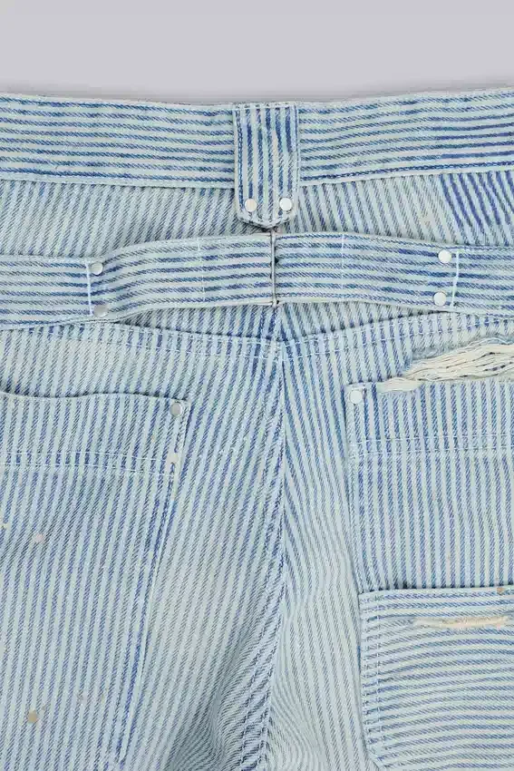 Jeans de charpentier à double genou à fines rayures