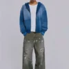 Jeans de charpentier ripstop kaki peint