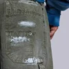 Jeans de charpentier ripstop kaki peint